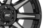 Rough Country 81 Series Wheel | One-Piece | Semi Gloss Black w/machined spokes | 20x10 | 6x5.5 | -19