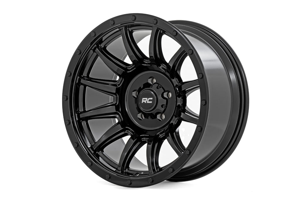 Rough Country 90 Series Wheel | One-Piece | Gloss Black | 20x10 | 8x170 | -19mm