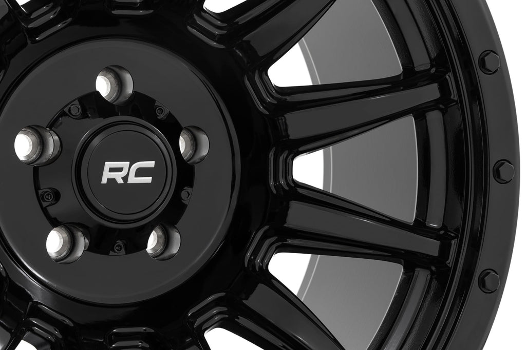 Rough Country 90 Series Wheel | One-Piece | Gloss Black | 20x9 | 6x5.5 | 0mm