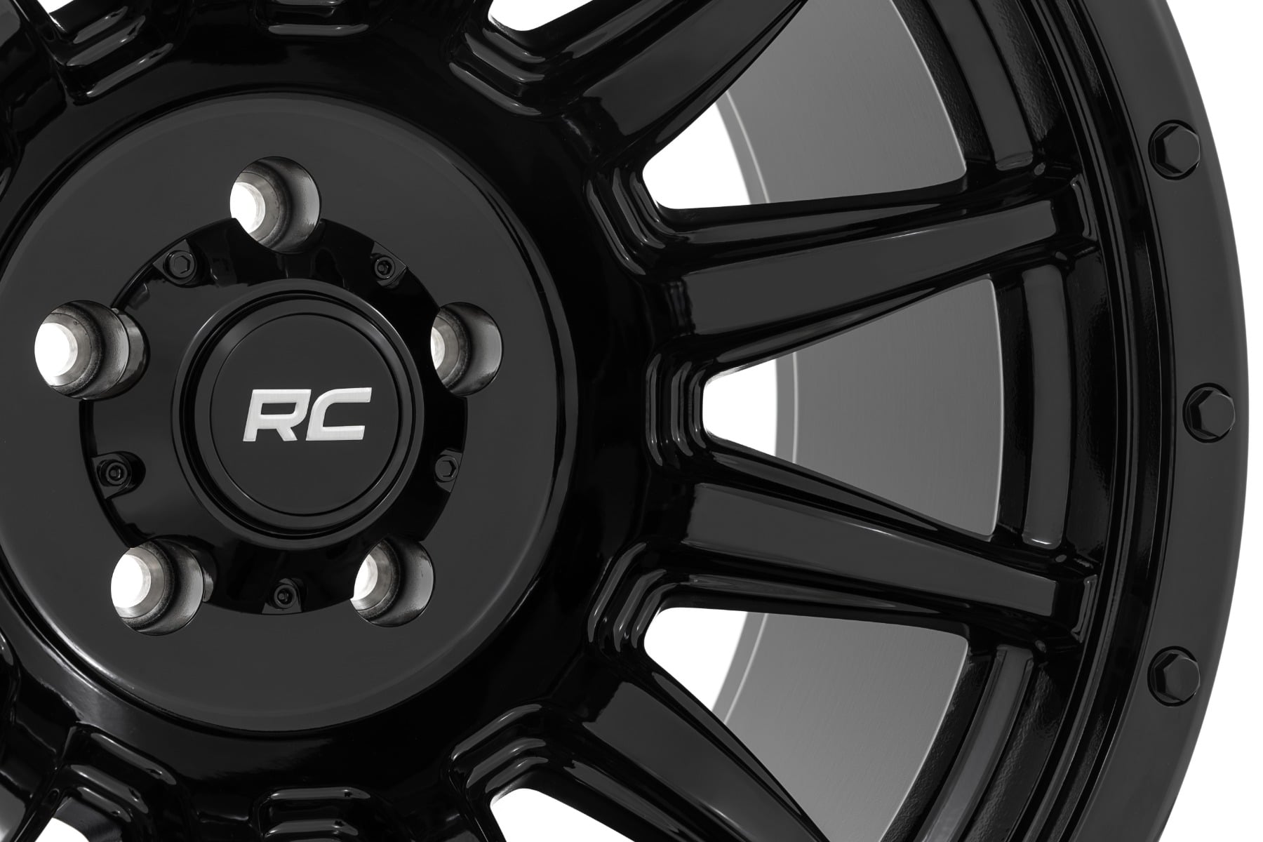 Rough Country 90 Series Wheel | One-Piece | Gloss Black | 20x9 | 6x5.5 | 0mm