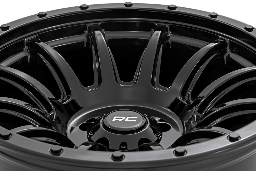 Rough Country 90 Series Wheel | One-Piece | Gloss Black | 20x9 | 6x5.5 | 0mm
