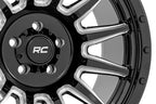 Rough Country 90 Series Wheel | One-Piece | Gloss Black w/machined spokes | 20x9 | 6x5.5 | 0mm