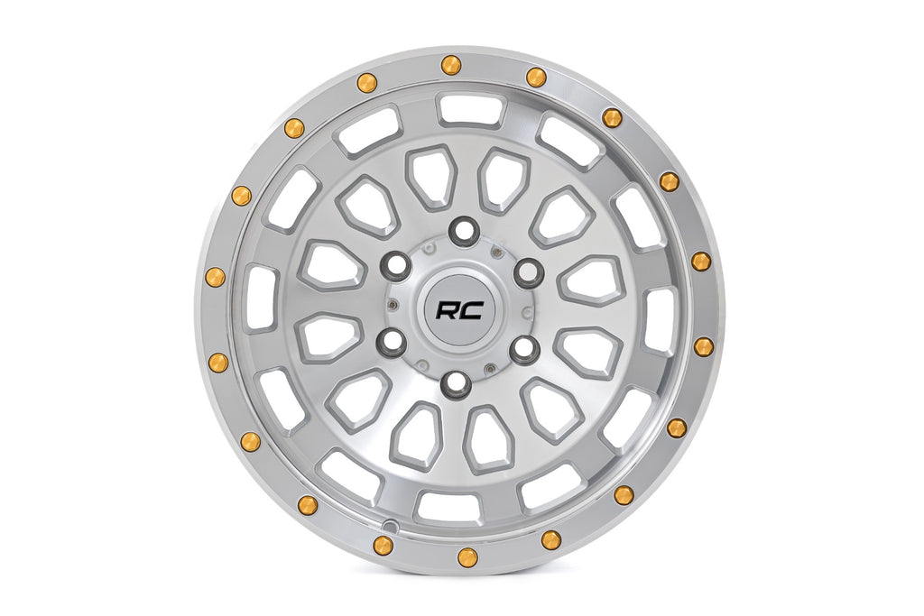 Rough Country 87 Series Wheel | Simulated Beadlock | Full Machine | 17x8.5 | 5x5 | +0mm