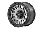 Rough Country 82 Series Wheel | One-Piece | Machined Semi Gloss Black | 17x9 | 6x5.5 | -12mm