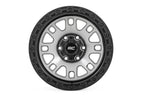 Rough Country 82 Series Wheel | One-Piece | Machined Semi Gloss Black | 15x8 | 5x4.5 | -19mm