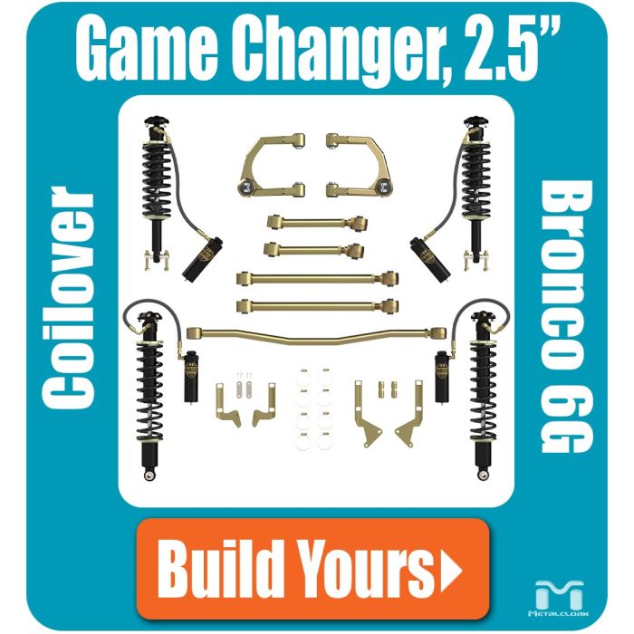 Bronco 6G 2.5"- 4" Game-Changer Suspension & Lift Kit, RockSport BLACK Edition