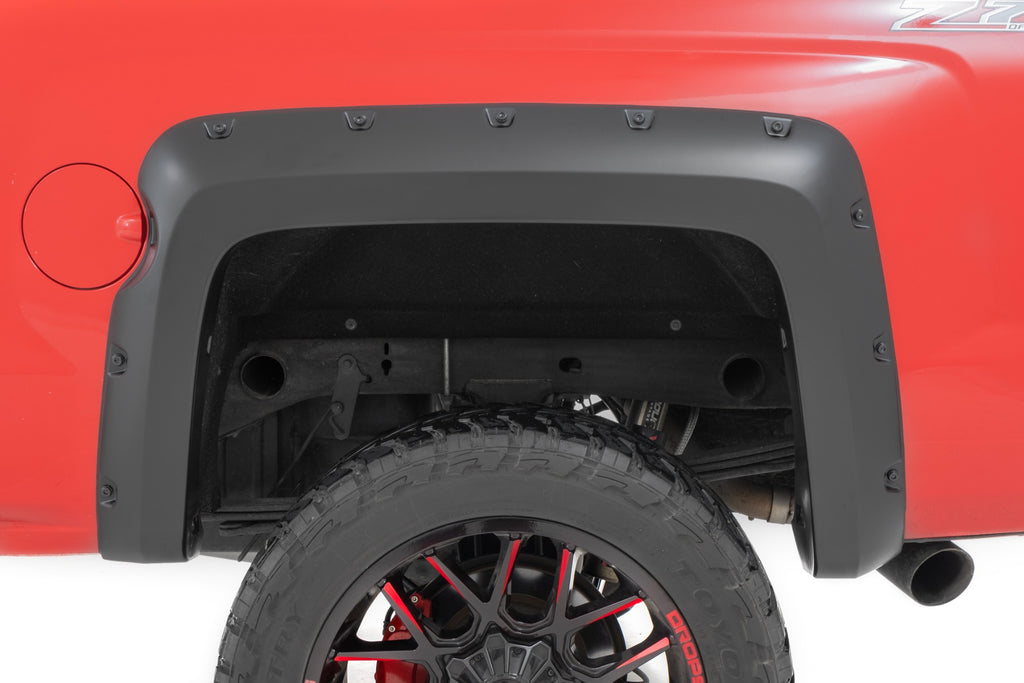 Pocket Fender Flares | 6'7" & 8' Bed | GCN Victory Red | Chevy Silverado 1500 (14-18)/2500HD