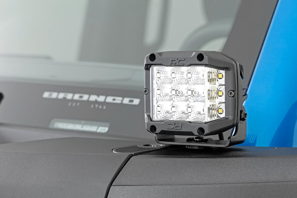 LED Light Kit | Ditch Mount | 2" Black Pair | Flood Pattern | Ford Bronco (21-26)