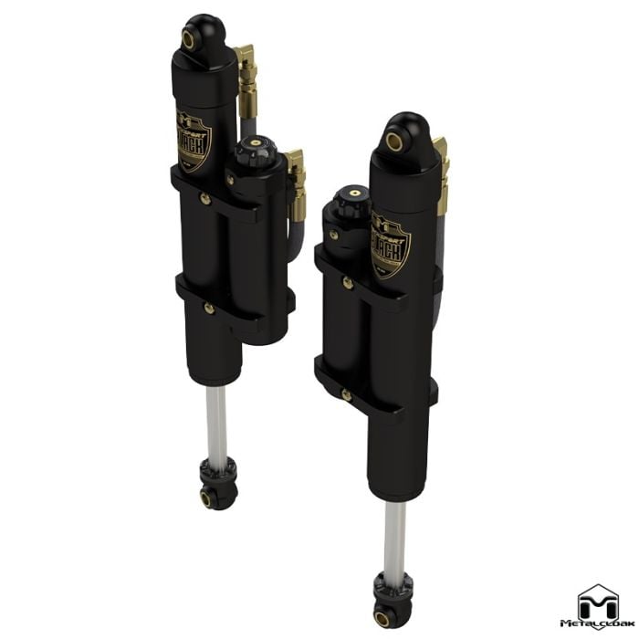 RockSport BLACK, 2.5"/3.5" JT Gladiator Adjustable Reservoir Shocks, Rear, Pair